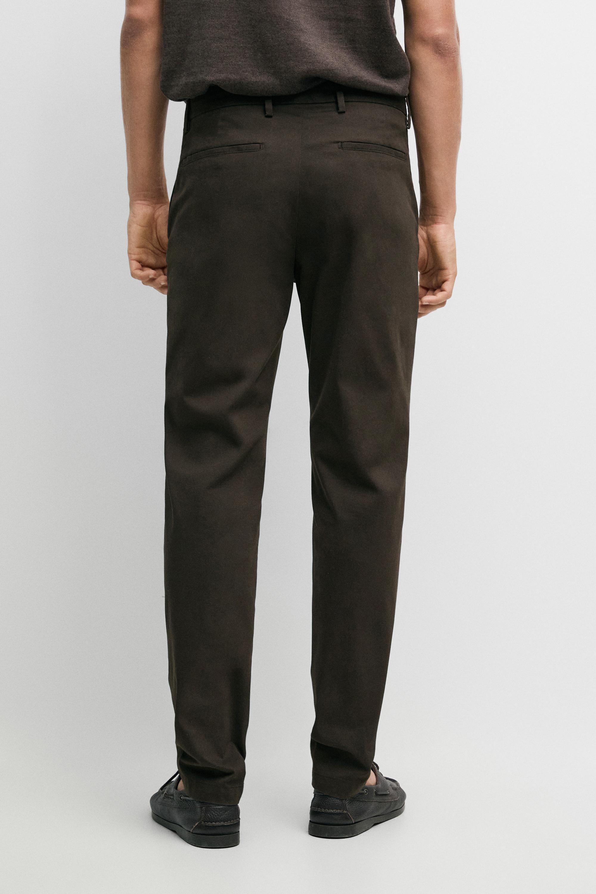 Slim fit cotton trousers